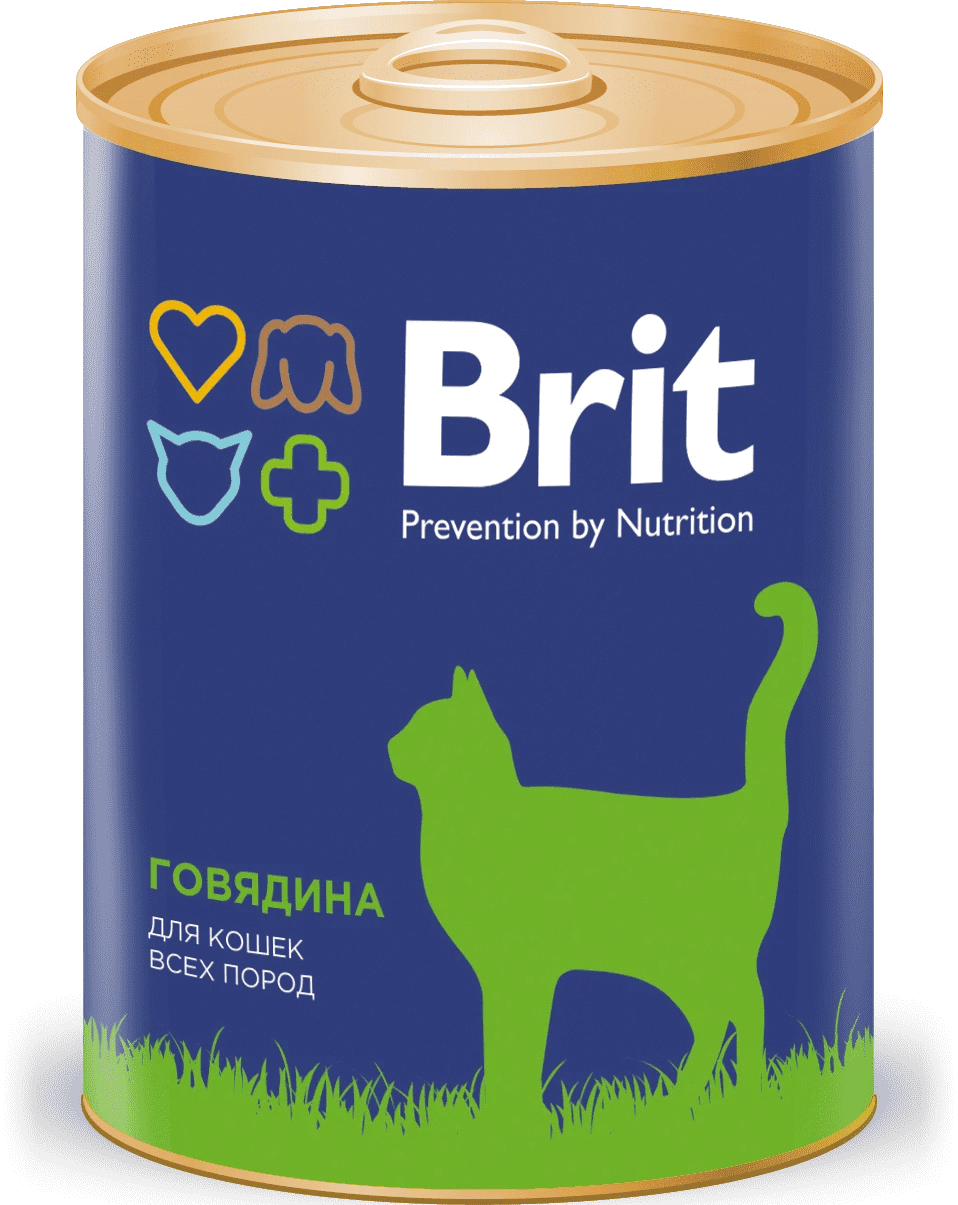 Brit Premium консервы для кошек Говядина 6*340 г.|Кошачий мягкий корм| |