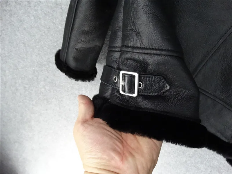 Europe Italy women's natural leather coat shearing sheepskin jacket for ladies female winter warm clothing wool cashmere lined