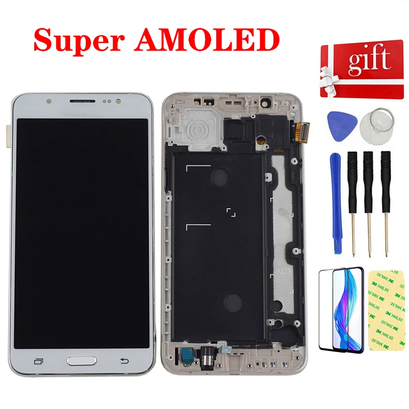 

ЖК-дисплей AMOLED для Samsung Galaxy J7 2016, J710, J710F, J710M, J710MN, J710H, сенсорный экран, дигитайзер в сборе с рамкой