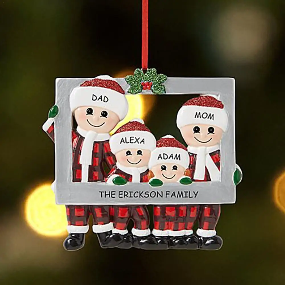 

Christmas Tree Decoration Pendant 2-6 People Family Party Decoration Reindeer Christmas Photo Frame Does not support chang name