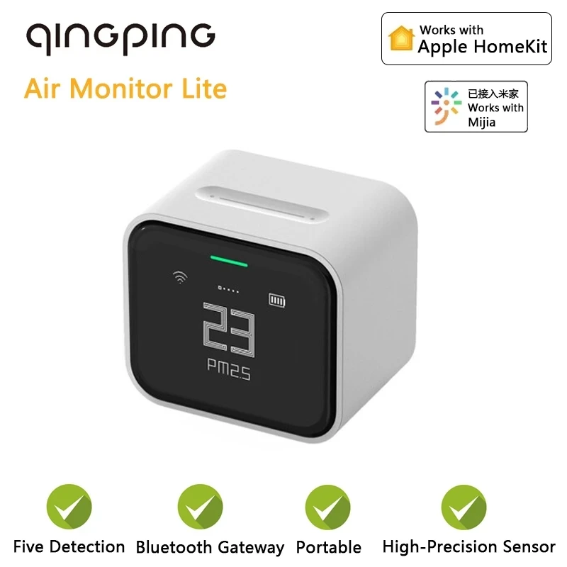 

Qingping Air Quality Monitor CO2 Detector Temperature Humidity Smart Sensor LCD Display Home Life Automation Work With Mijia App