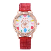 reloj mujer 2020new women fashion brand watch high quality casual leather quartz wristwatches ladies bear clock zegarek damski