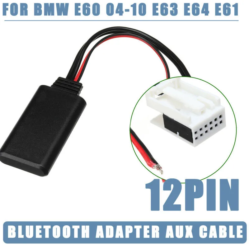 Подключения к разъему Aux Bluetooth адаптер 1 шт. 12 штифтов для BMW E60 2004 2010 Модуль Замена