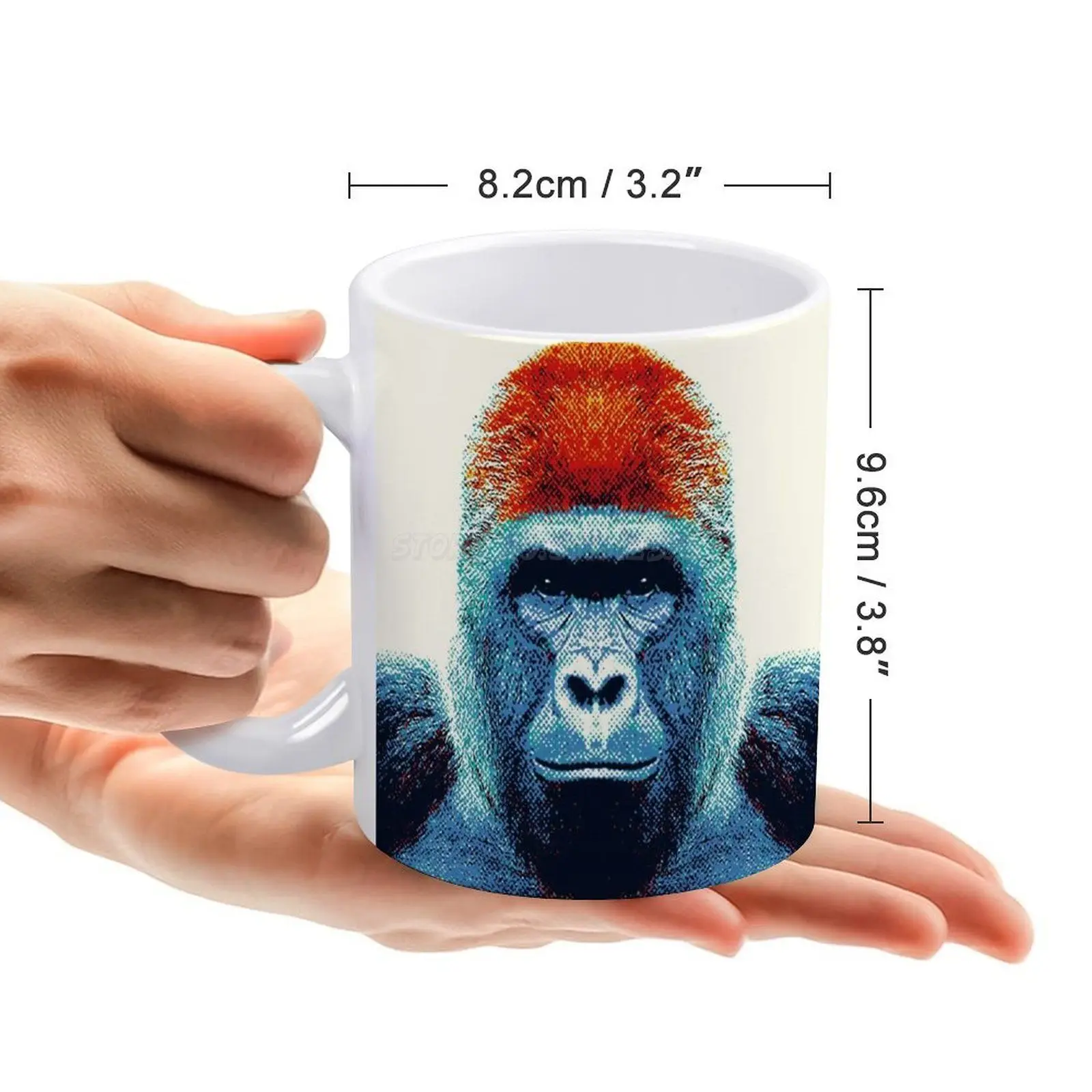 Белая кружка с животными Gorilla-Color винтажная новинка унисекс размер Gorilla обезьяна