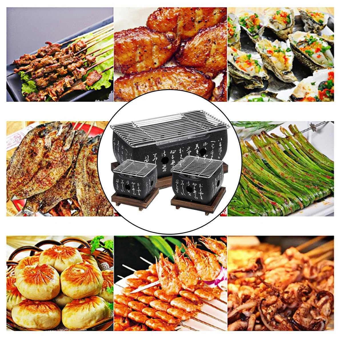 

S/M/L Portable Japanese Korean Barbecue Grill Food Carbon Furnace Barbecue Stove Cooking Oven Alcohol Grill Household BBQ Tools