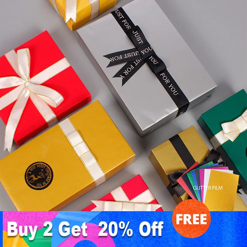 Подарочная упаковочная бумага в рулоне высокого качества одноцветная золотисто