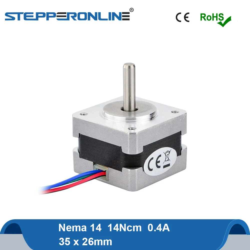 Нема 14 шаговый двигатель 14Ncm(20oz. В) 35x26 мм 12V шаговый двигатель 0.4A 4-проводной для 3D-принтеры