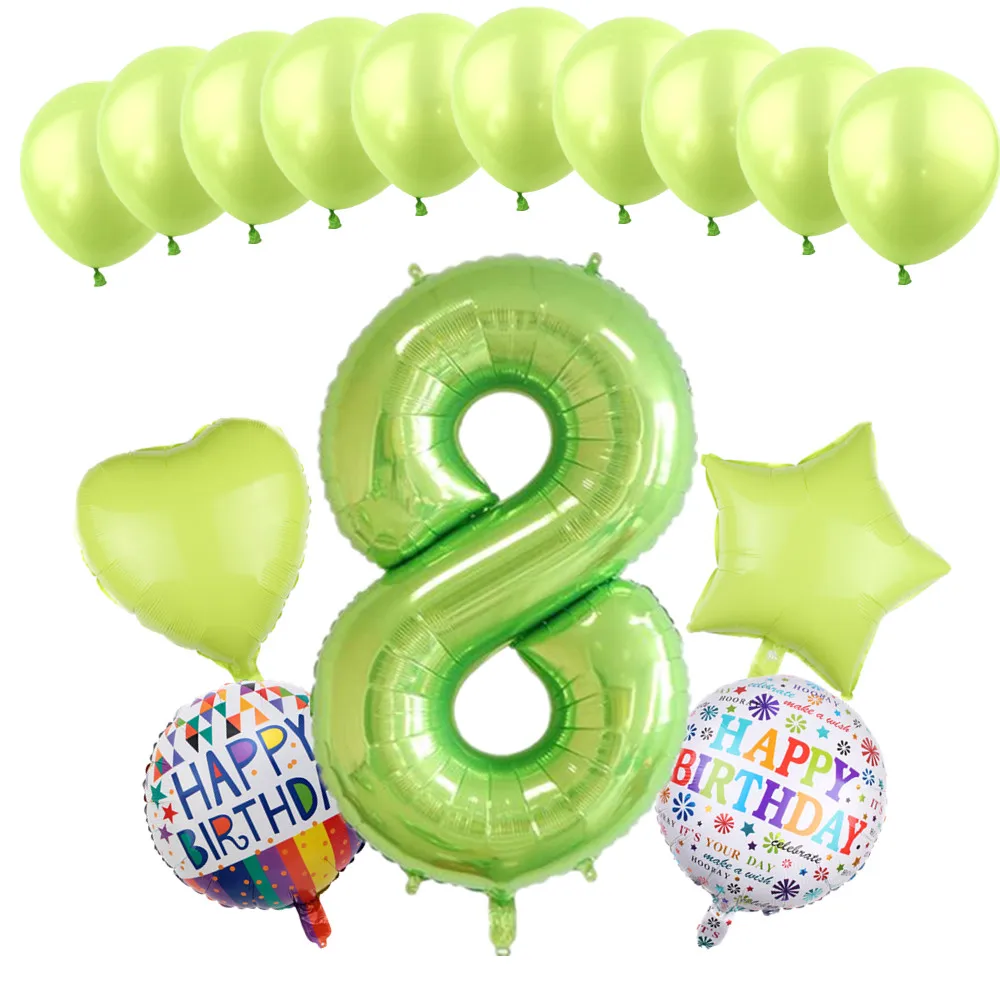Набор фольгированных гелиевых воздушных шаров 12 дюймов 15 шт. 40 номер 1 2 3 4 5 6 7 8 9