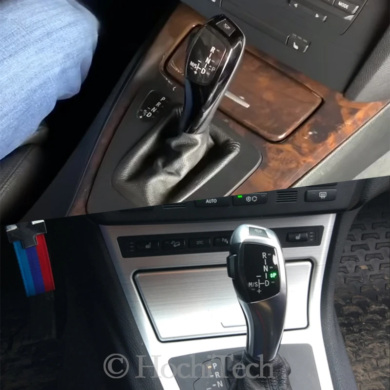 Рукоятка переключения передач из углеродного волокна черная и серебристая