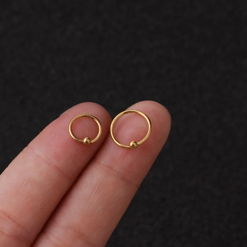 Женские 26 букв английского алфавита Винт пирсинг маленькая серьга-кольцо
