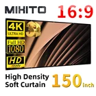 Портативный складной проектор MIXITO 16:9 с высокой плотностью, 150 дюйма, два утолщенных молочных кусочка, мягкий проекционный 3D HD-проектор 1080P, киноэкран