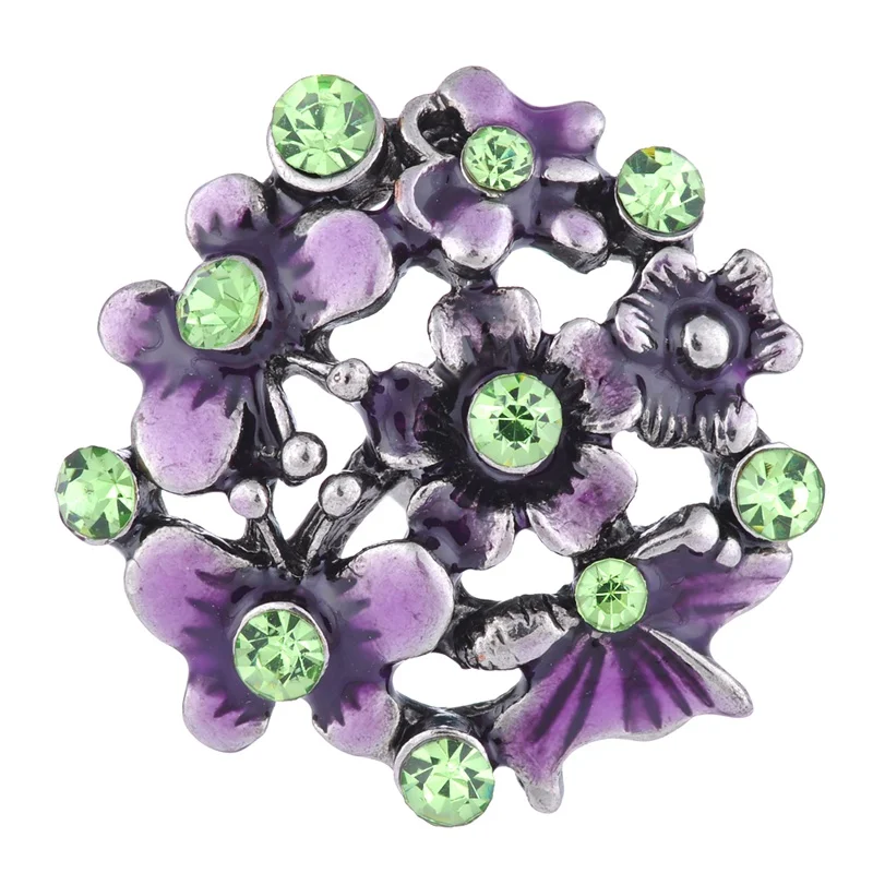 Цветочный дизайн кнопки 18 мм оснастки Подвески fit Имбирное печенье jewelry Vn