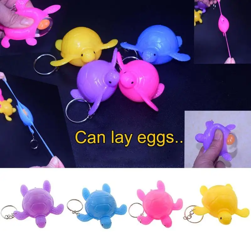 

Mini Laying Egg Tortoise Funny Relax Fidget Trick Toy Key Chain W/Ring Hot Sale