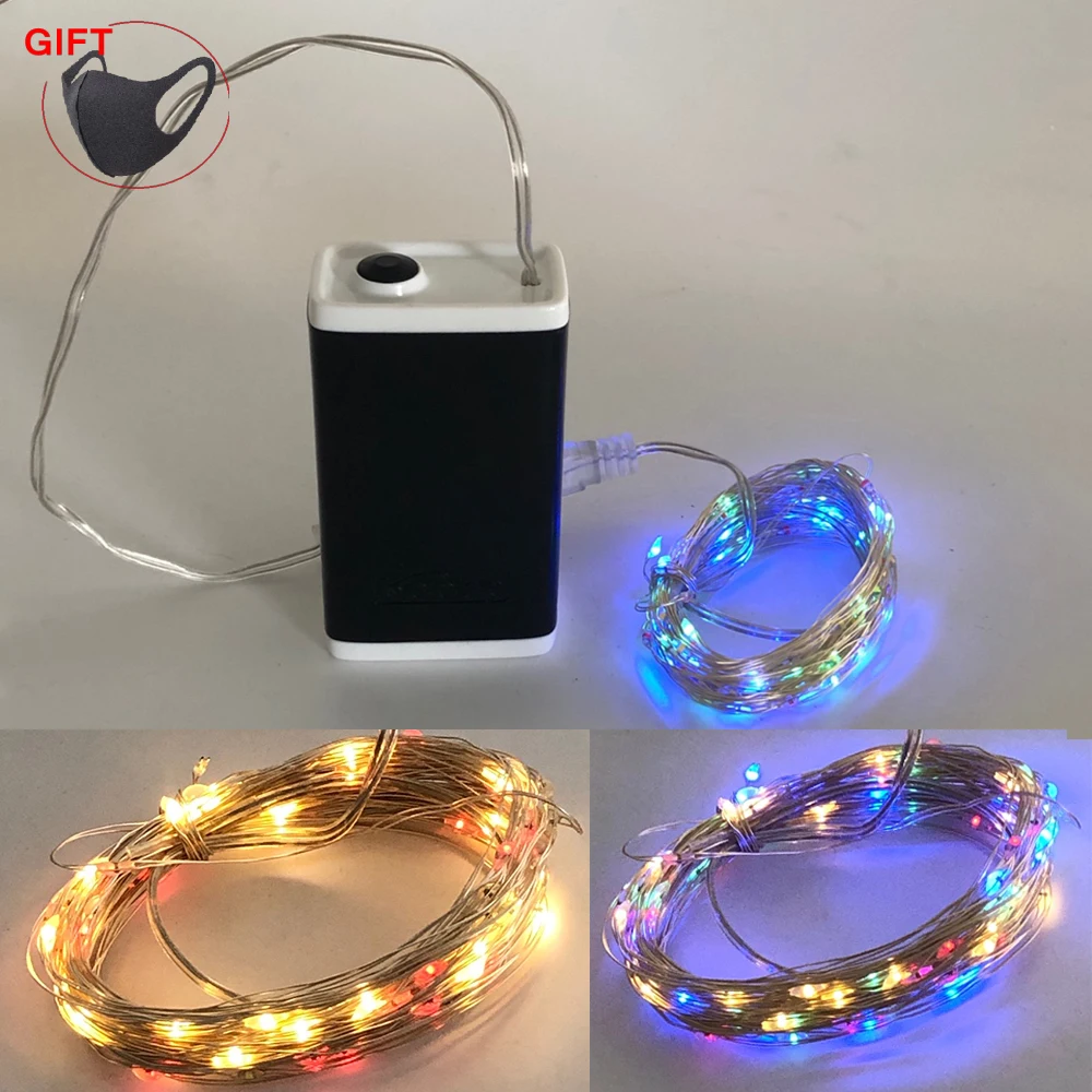 100 Строка светильник s украшения светодиодный Медный провод 8 Функция праздничный