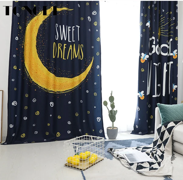 TONGDI Экологически чистая детская светонепроницаемая занавеска с цифровой