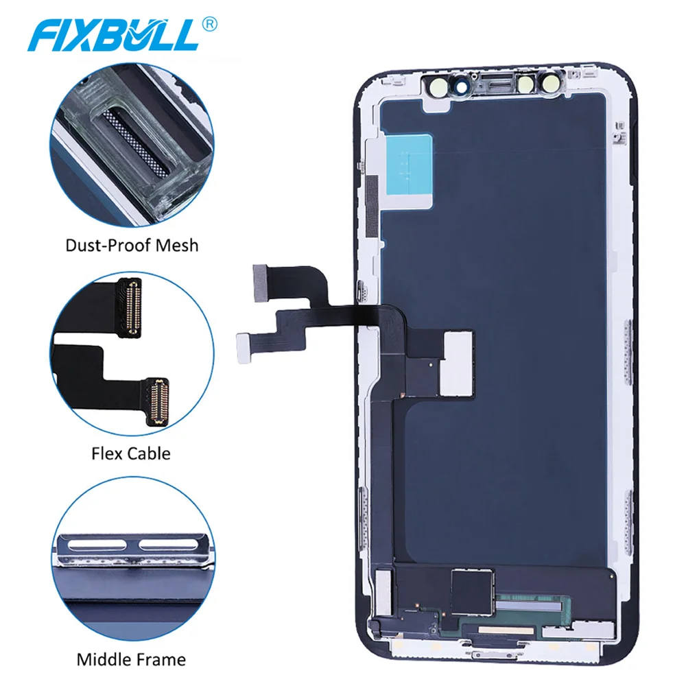 ЖК-дисплей класса AAAA для iPhone X XS XR XSMax с идеальным 3D сенсорным экраном дигитайзер в