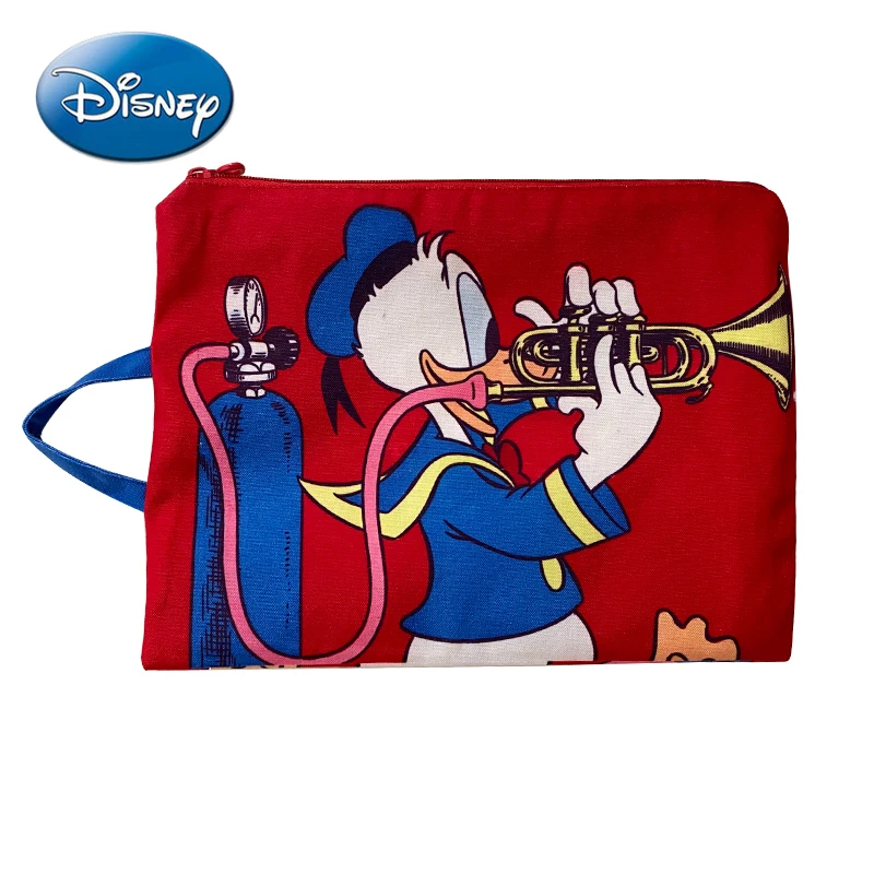 

Disney Donald Duck Large Capacity Stationery Bag Large File Bag Zipper Canvas Storage Bag Toddler Purse