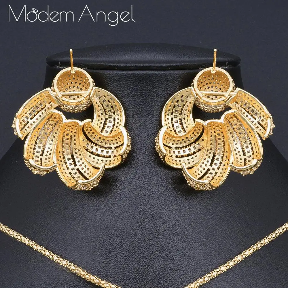 ModemAngel роскошный круглый фианит Кристалл CZ длинное свисающее ожерелье кулон