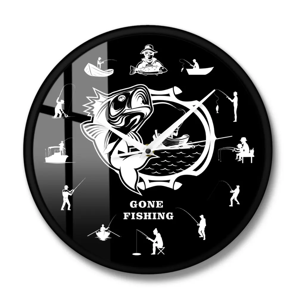 Современные настенные часы с изображением рыбаков рыбаков|Настенные часы| |