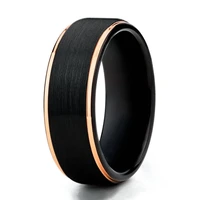 8mm fashion men rings black brushed simple rings wedding bands classic jewelry for men christmas gift accessories