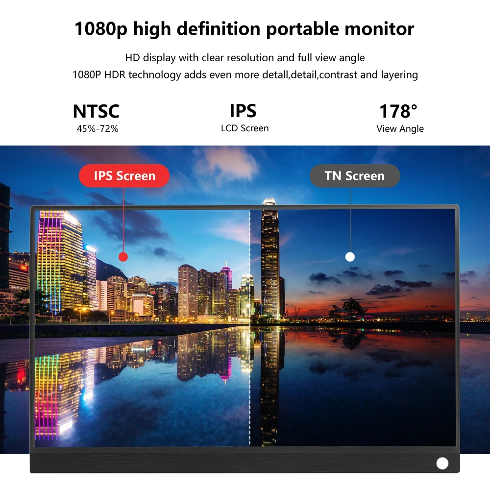Портативный ЖК монитор PORPOISE 15 6 &quot тонкий hd usb type c hdmi для ноутбука телефона xbox
