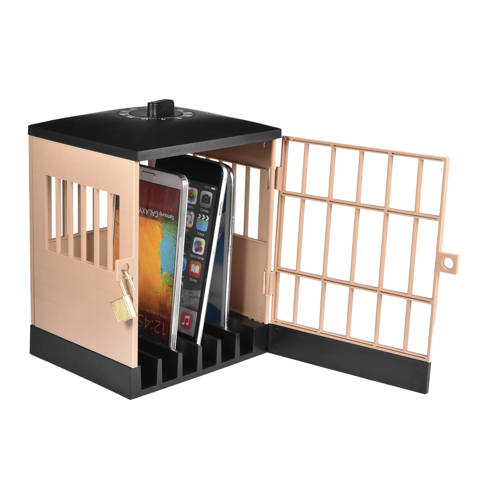 Mobile Phone Jail Cell Prison Lock Up Safe Smartphone Home Table Office Gadget Storage Organizer Organizador Cosmetic Organizers