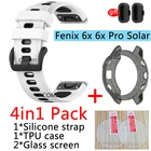 Ремешок быстросъемный для Garmin Fenix 6X Pro, силиконовый браслет на солнечной батарее, чехол для 6x, Защитное стекло для экрана