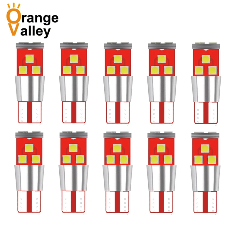 

10 шт. T10 светодиодный Canbus W5W светодиодный лампы 168 194 9 SMD 3030 светодиодный купольная лампа для чтения номерного знака Светильник Автомобиля Под...