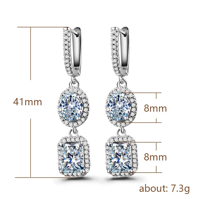 

CAOSHI Classic Round & Square Drop Earrings Romantic Valentine's Day Gift for Girlfriend Exquisite Workmanship Jewelry Hot Sale