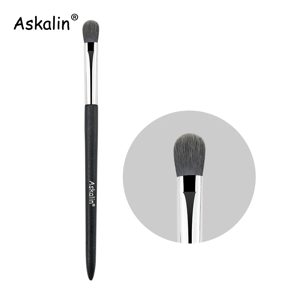 Askalin 1 шт., Профессиональная Кисть для макияжа, нано Шерстяное волокно, румяна, матовая черная ручка, пушистые розовые волосы, кисть для путешествий - Handle Color: AY08