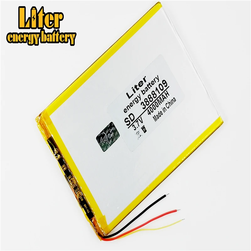 3 7 V 3888109 4000mah литий-полимерный аккумулятор литий-ионный для планшетных ПК дюймов 8