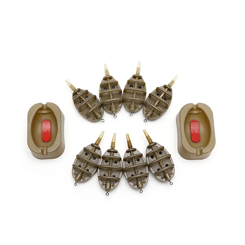 

15/20/25/35g 30/40/50/60g Carp Fishing Inline Flat Method Feeder 4 Feeders Quick Release Mould Set(15/20/25/35g)