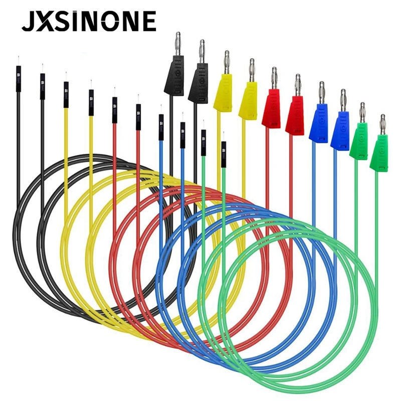 Stackable Banana Plug to Male/Female Jumper 26 AWG test lead Binding Post Solderless Breadboard Soft Silicone Flexible Lead | Инструменты