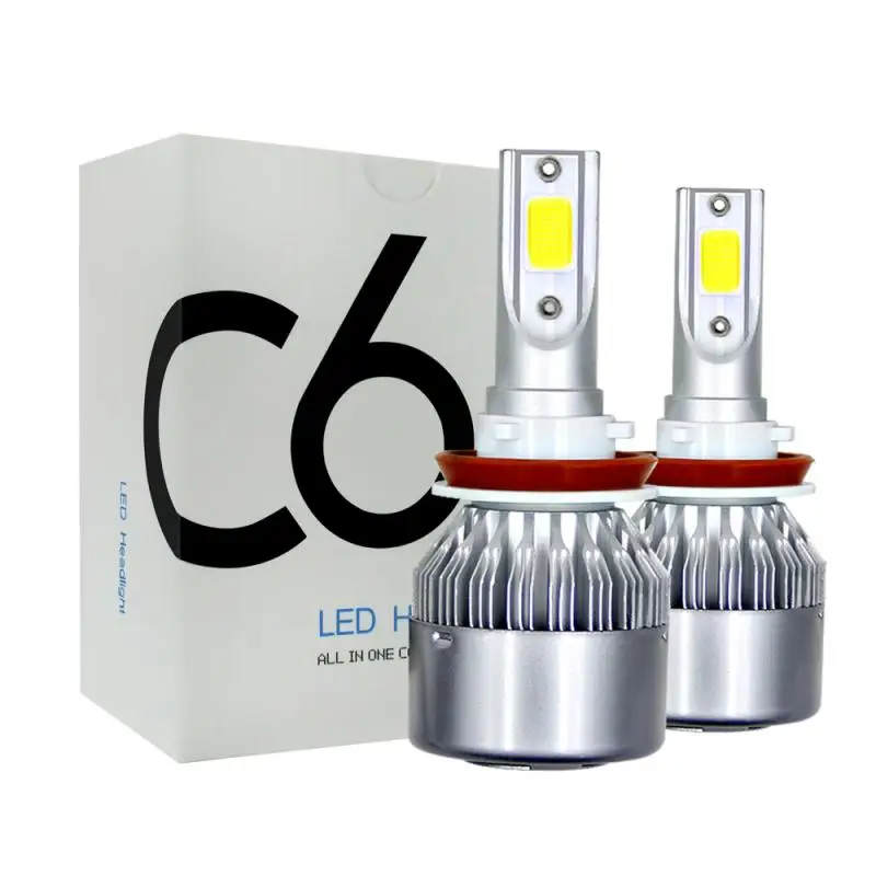

1pcs Universal 72W 8000LM H8 H9 H11 6000K White Super Bright LED Auto Headlight Hi/Lo Power Bulbs Kit Car Lamps Accessories