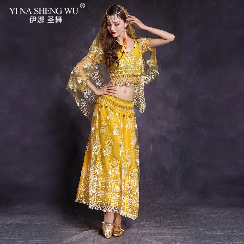 Комплект для танца живота топ юбка пояс головной убор вуаль взрослых - купить по