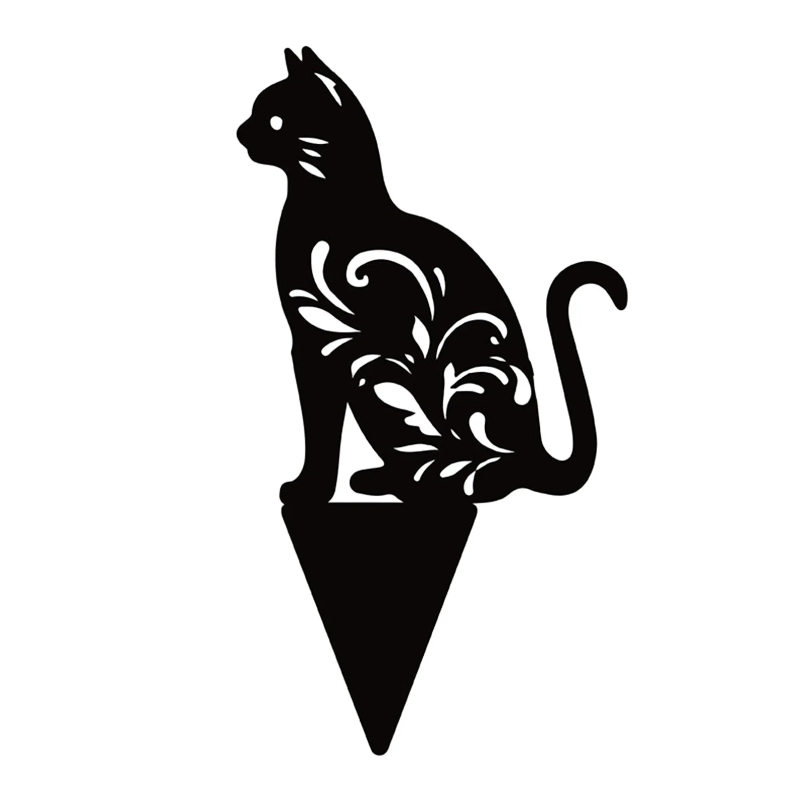 Силуэт черной кошки украшение для сада акриловые водонепроницаемые статуи кошек