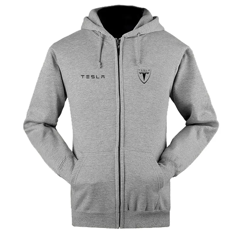 

2021 Tesla logo zipper sweatshirts coat custom 4S shop zipper hoodie jacket