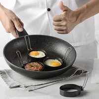 fried egg mold non stick stainless steel handle round pancake burger patties frying pan mold kitchen non stick mold