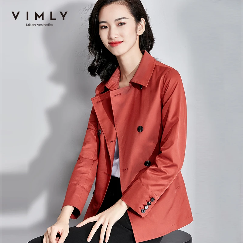 Vimly пальто для женщин осень зима винтажный однотонный отложной воротник