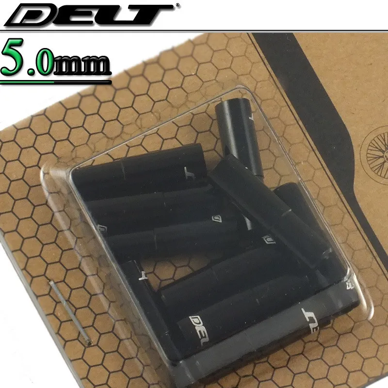 black 10pcs 10 шт. 5,0 мм Фиксированная Шестерня Горная дорога MTB велосипед обмотка гибкого троса ручного тормоза концы крышки наконечник выстроились наконечники сплав черный красный золотой синий - Цвет: black 10pcs