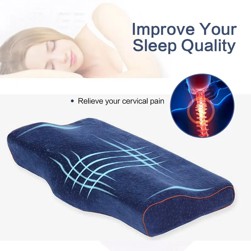 

New Orthopedic Memory Foam Pillow Neck Protection Slow Rebound Pillow Butterfly Shaped Health Cervical Bedding Dropshipping Neck