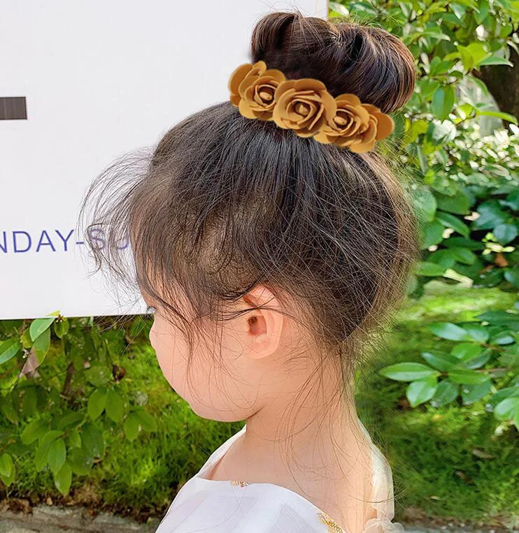 Pfingstrose Rose Blume Gummibänder Haarhalter Krawatte Gummi Stoff Kränze Kronen elastische Kranz Krone Hochzeit Girlande Stirnband – Detail 5