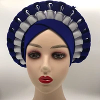 2020 fashion african turbans for women ready to wear auto gele headties nigerian aso oke head wraps for traditional wedding