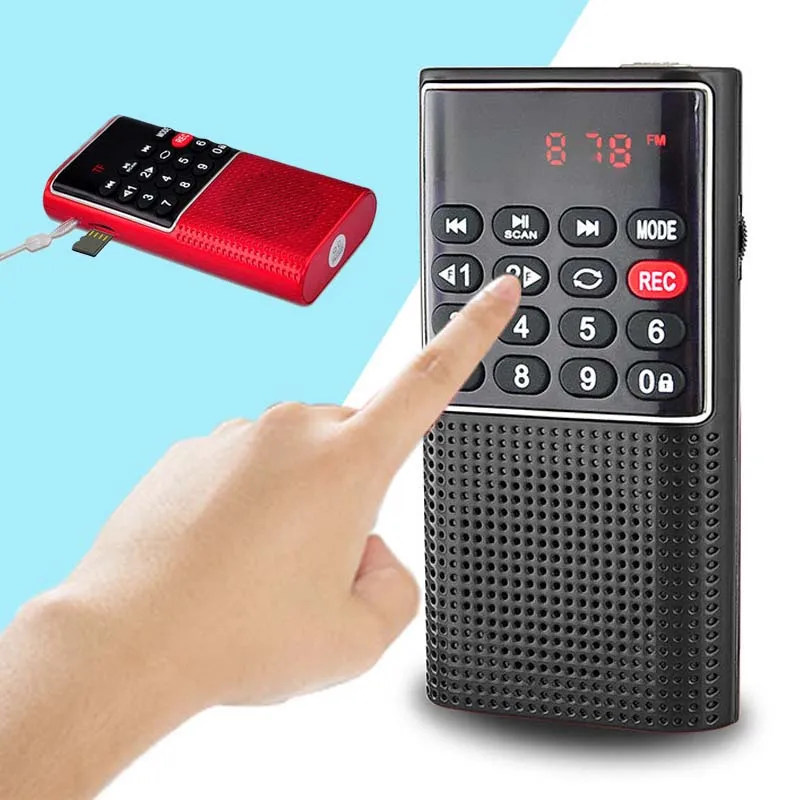 Мини FM радио JINSERTA портативный динамик музыкальный плеер с разъемом для наушников