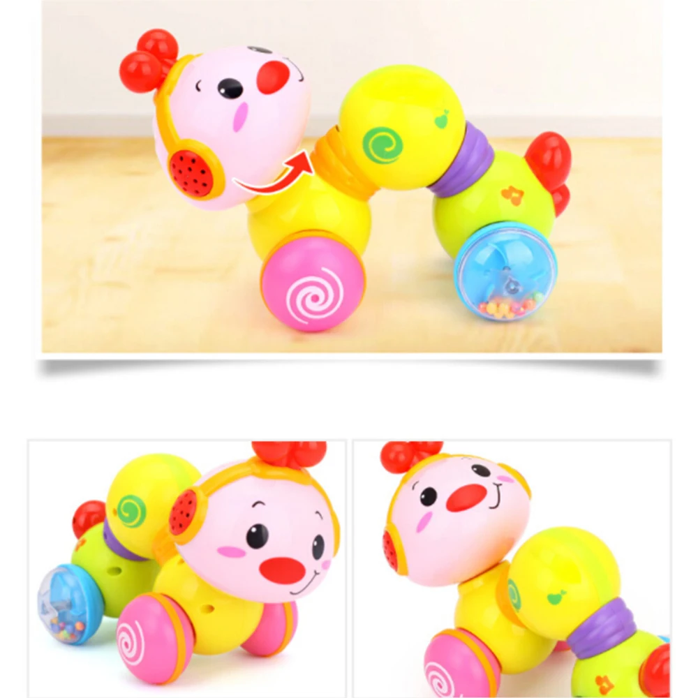 

Musical Toys for Baby 13-24 months Early Learning Educational Baby Toys Press Crawl Inchworm Music worm press Children toys
