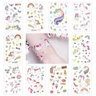 5 шт в виде единорога из мультфильма, тату для детей, милый комплект-Имитация Taty детей и Серебрянного цвета татуаж Temporaire боди-арт Водонепроницаемый Временные татуировки-наклейки