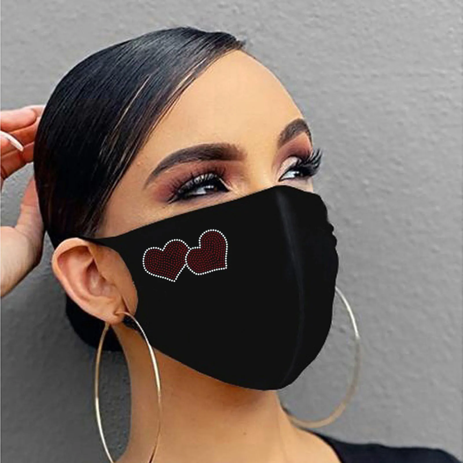 

Women Rhinestone Masquerade Fashion Reusable Washable Mask Outdoor Dustproof Protect Mascarilla Girls Cotton Breathable masks
