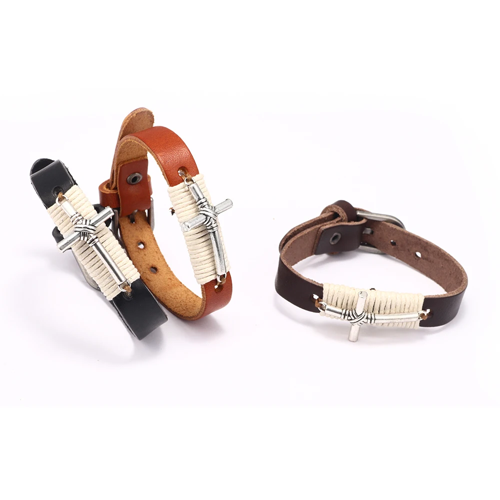 Новое поступление ретро классический кожаный браслет регулируемый манжета