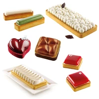 meibum brownie mousse moulds silicone cake molds french dessert baking tools stainless steel tart ring bakeware set pastry tray