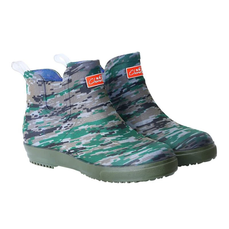 Камуфляжные сапоги от дождя мужские короткие для водонепроницаемая обувь